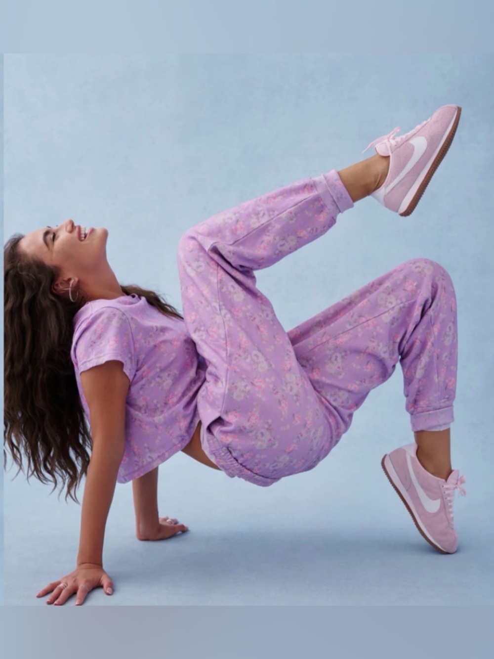 LoveShackFancy Lolana Floral Sweatpants in Hibiscus